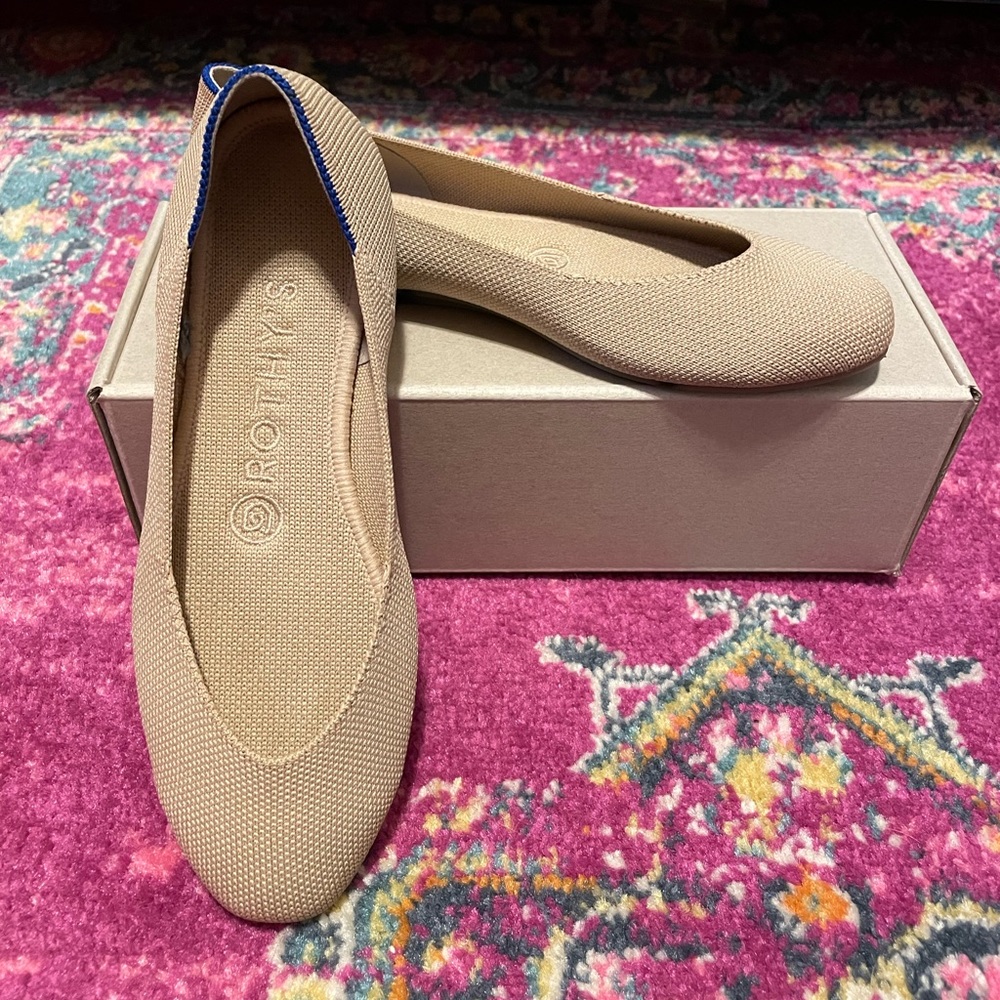 Rothy’s Ecru square toe ballet flats